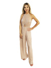 TINA PLEATED HALTER NECK JUMPSUIT