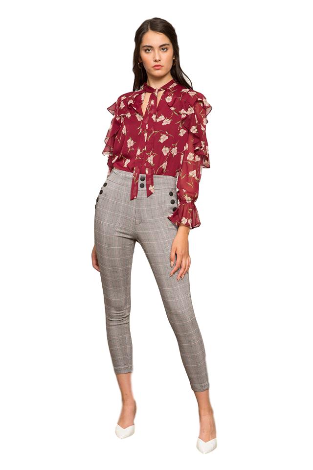 CHANTAL STRETCH PLAID PANT